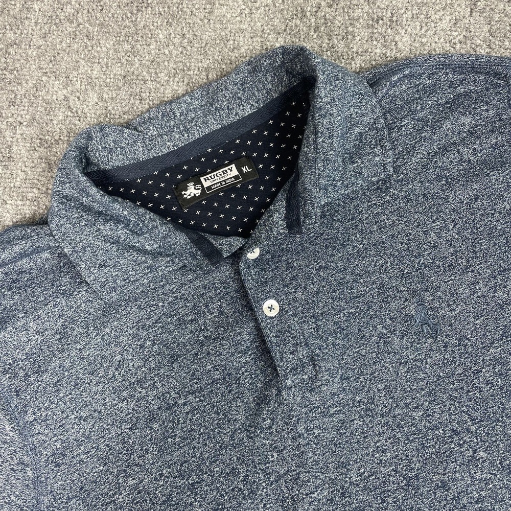 Rugby University Polo Shirt Size XL Gray Golf Cotton Blend Short‎ Sleeve Men's